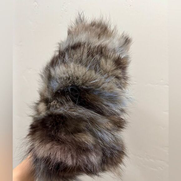 Genuine Fox Fur Handmade Large Tote/Metal Clip & Leather Handles Bag/Crossbody - Picture 14 of 16